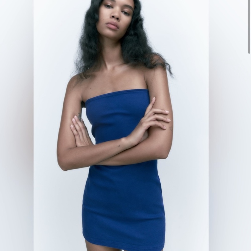 Zara Denim Bandeau Dress